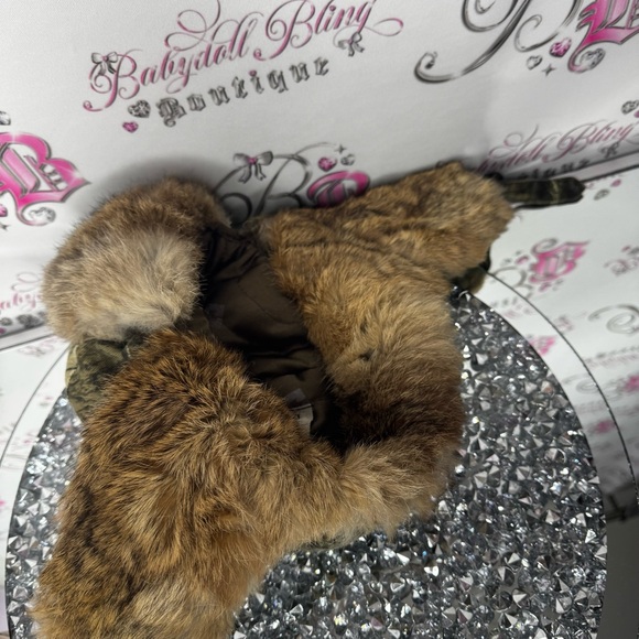 Toque hat trapper camo fur real rabbit Camouflage Fur-Lined Hat embroidered - Picture 14 of 15